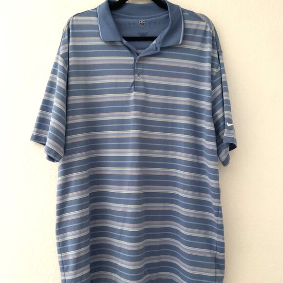 NIKE GOLF DRI-FIT MEN’S STIRPED POLO SHIRT - Picture 1 of 11
